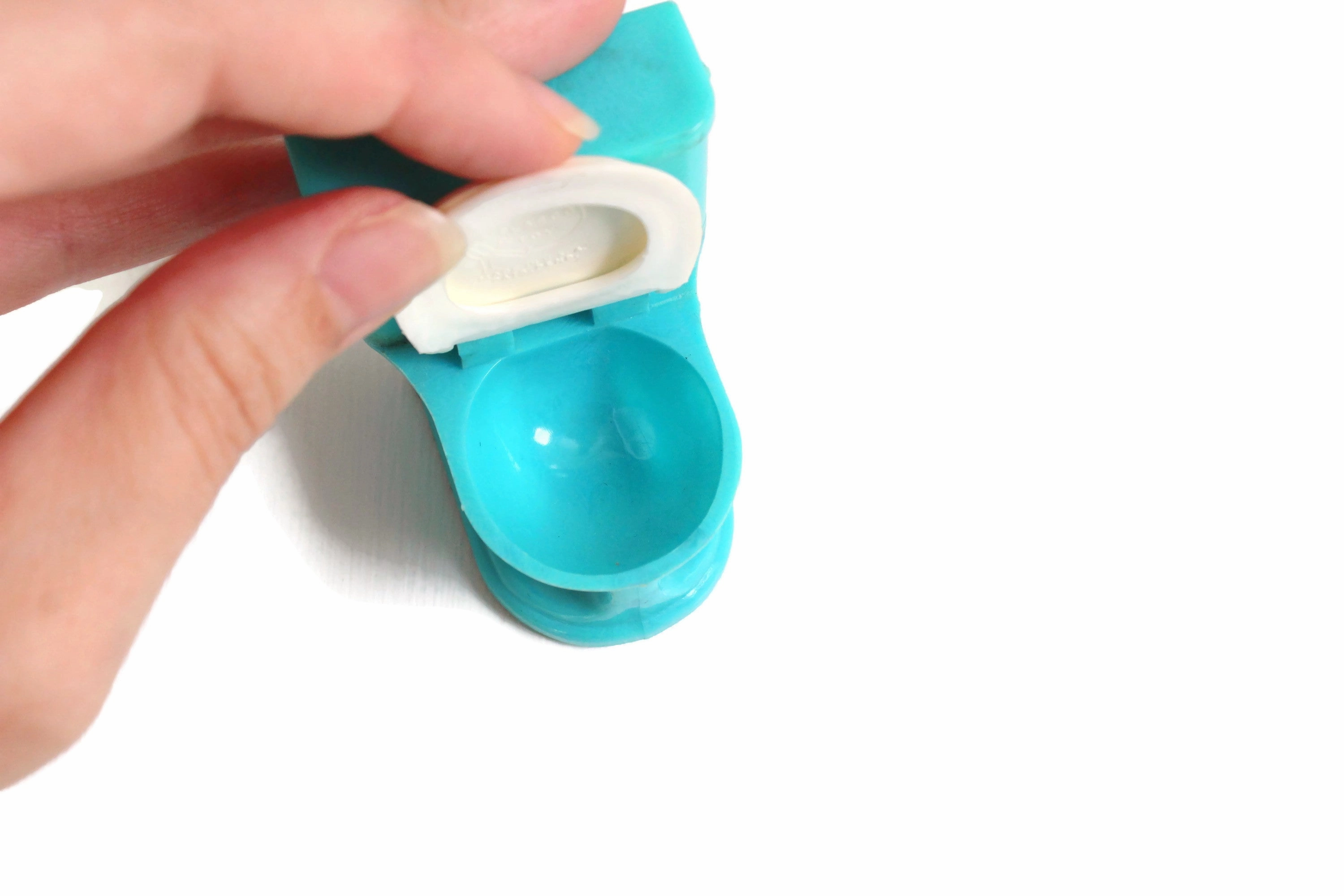 Vintage 1:12 Miniature Dollhouse Blue Plastic Toilet by Plasco