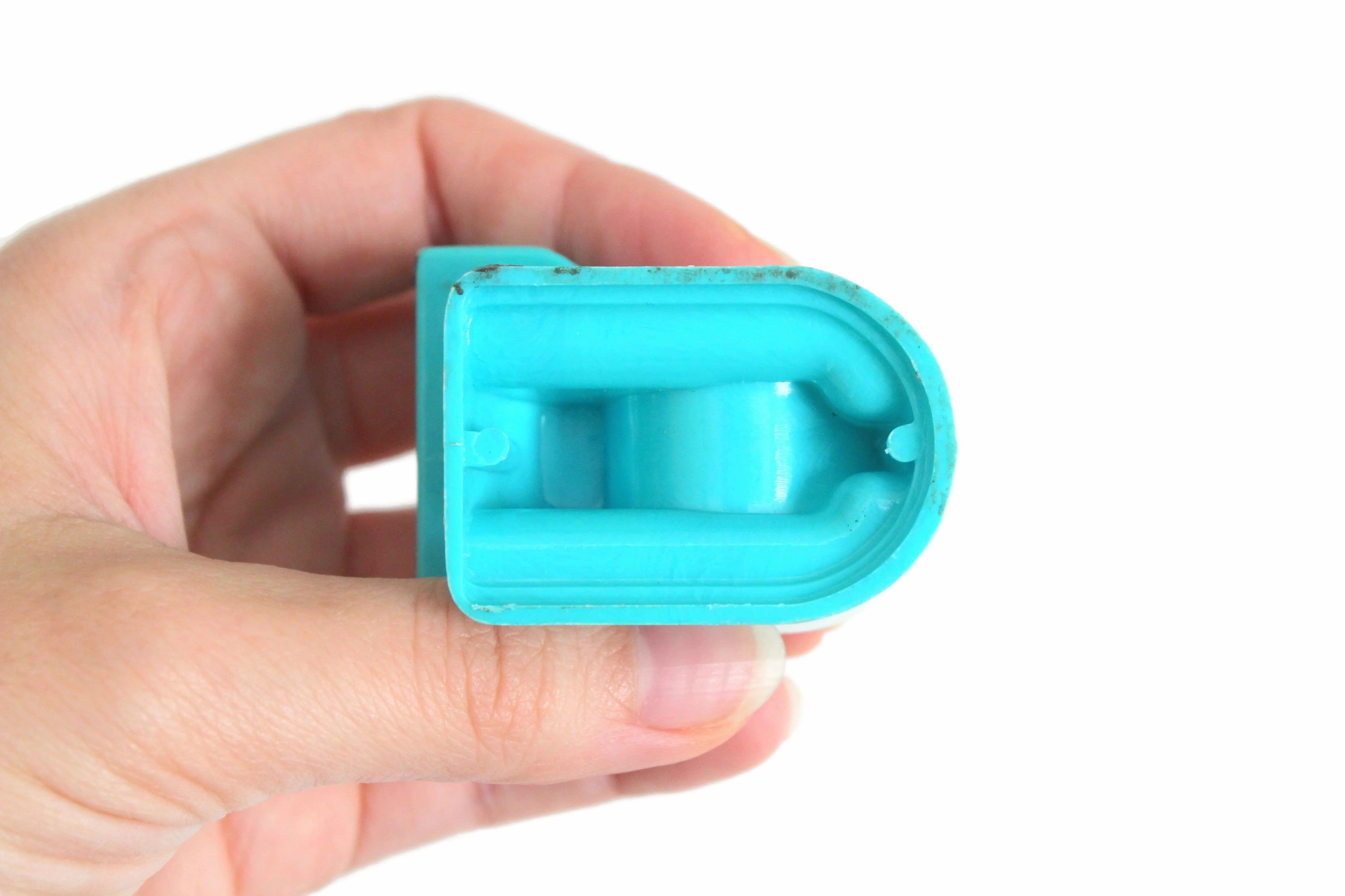 Vintage 1:12 Miniature Dollhouse Blue Plastic Toilet by Plasco