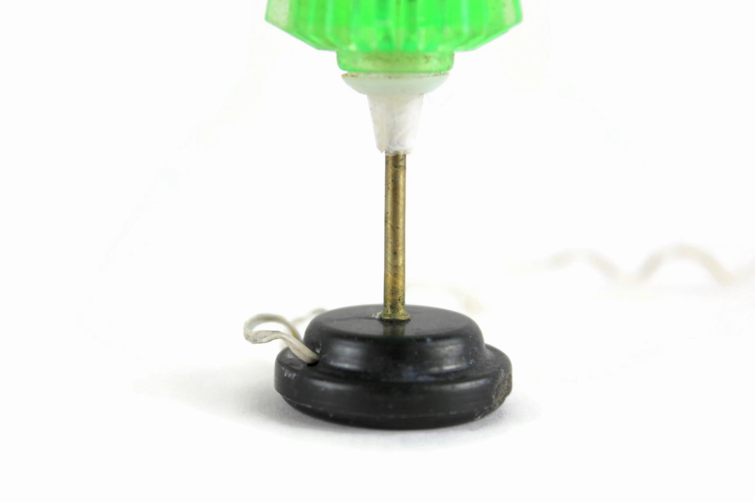 Vintage 1:12 Miniature Dollhouse Original Lundby Working Green 12V Plug-In Table Lamp
