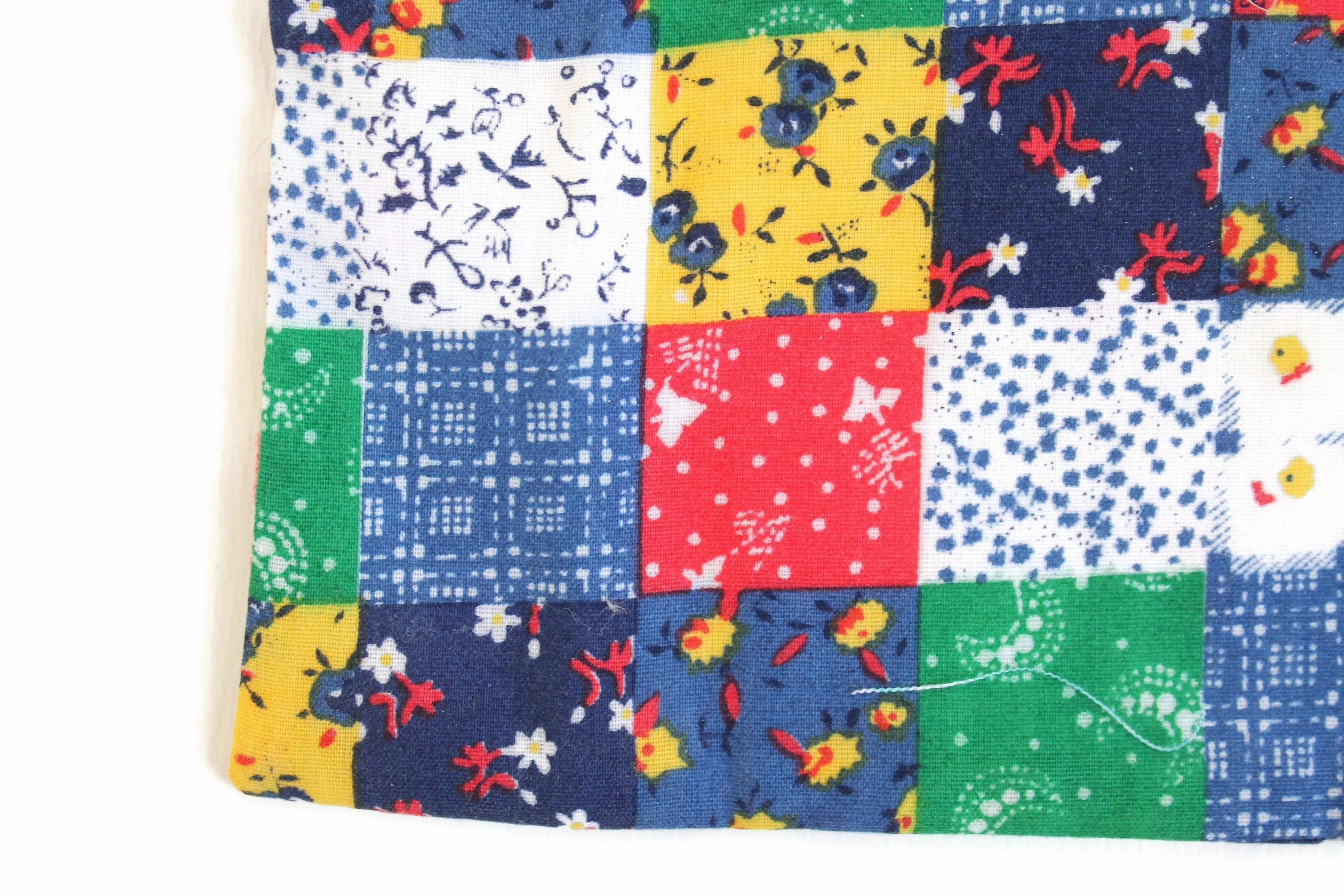Vintage 1:12 Miniature Dollhouse Patchwork Quilt or Bedspread & Matching Pillows