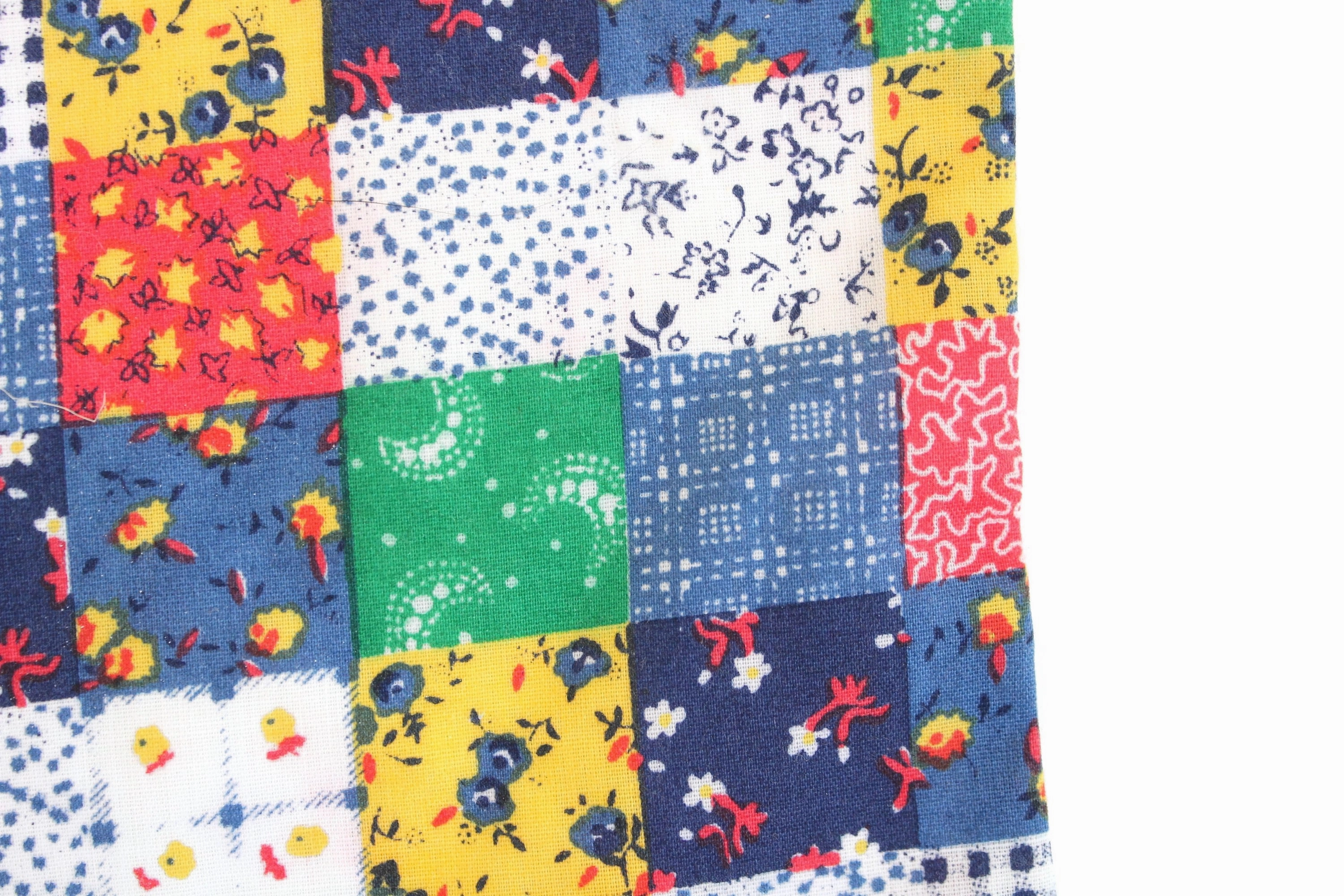 Vintage 1:12 Miniature Dollhouse Patchwork Quilt or Bedspread & Matching Pillows