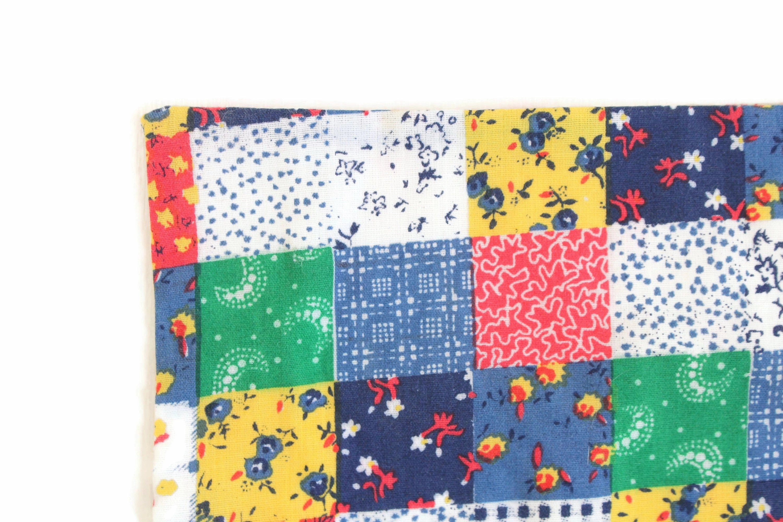 Vintage 1:12 Miniature Dollhouse Patchwork Quilt or Bedspread & Matching Pillows
