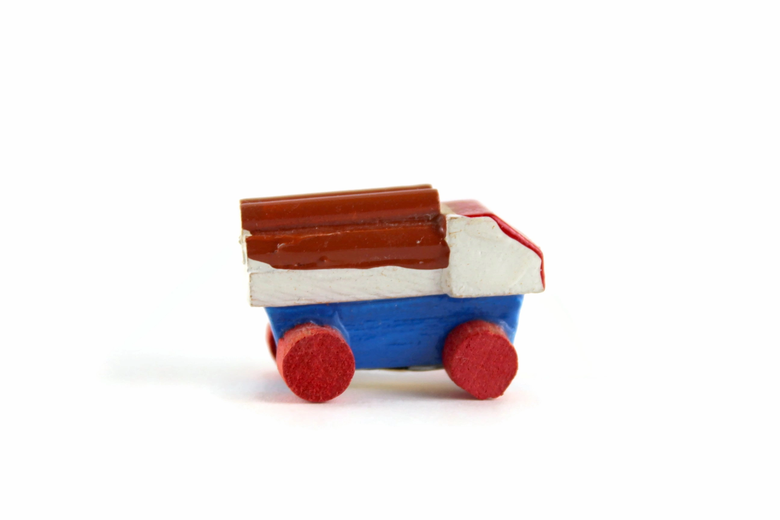 Vintage Miniature Dollhouse Wooden Toy Timber Lorry Truck