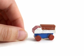 Vintage Miniature Dollhouse Wooden Toy Timber Lorry Truck