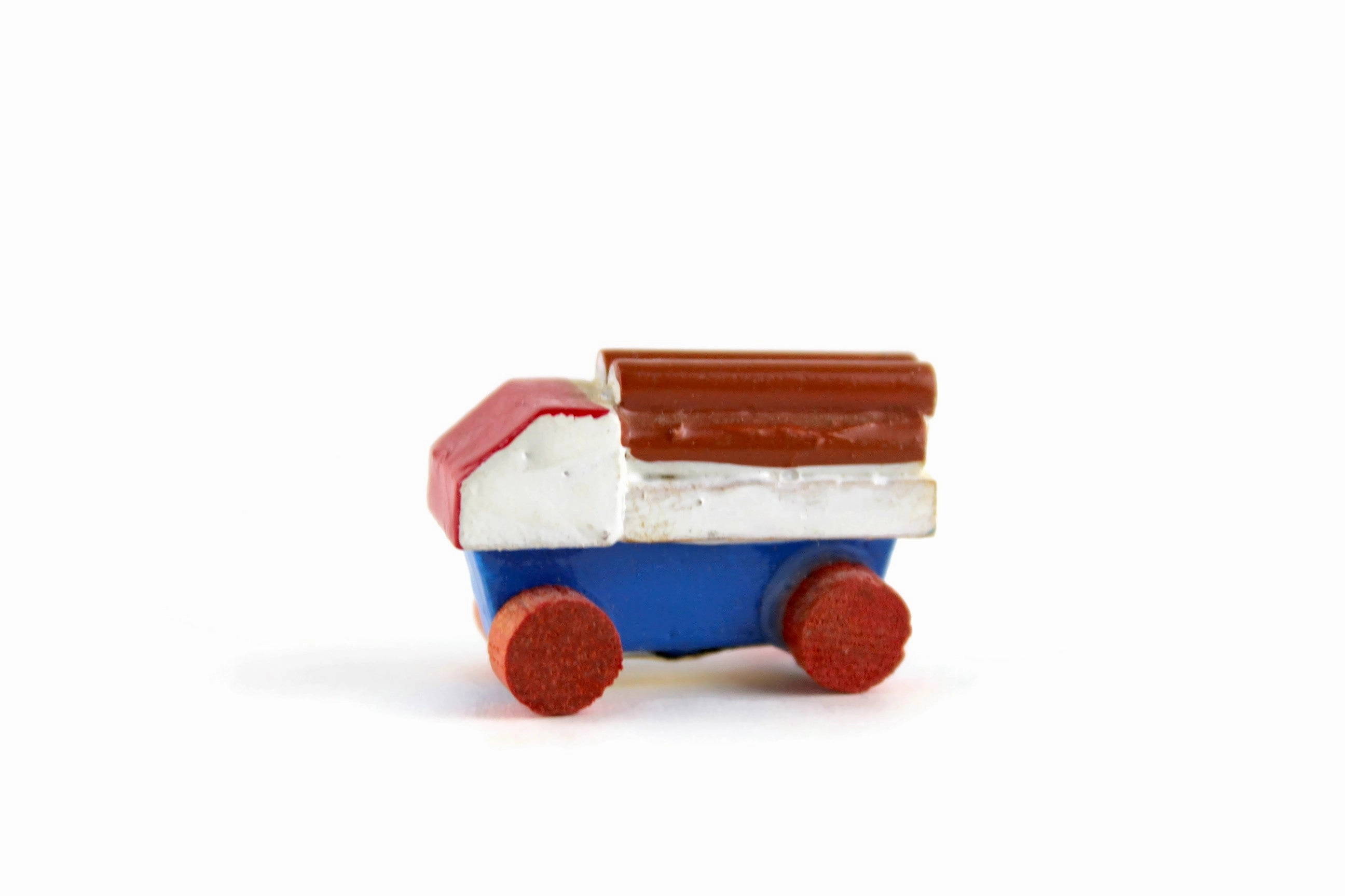 Vintage Miniature Dollhouse Wooden Toy Timber Lorry Truck