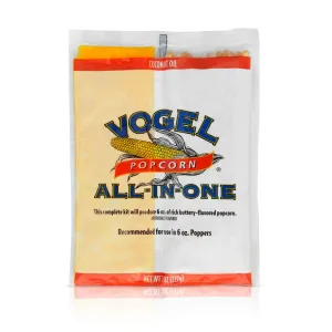 Vogel All-in-one Coconut Oil Buttery Flavored Popcorn, for 6oz. Popcorn Machine, 8oz. (Pack of 36)