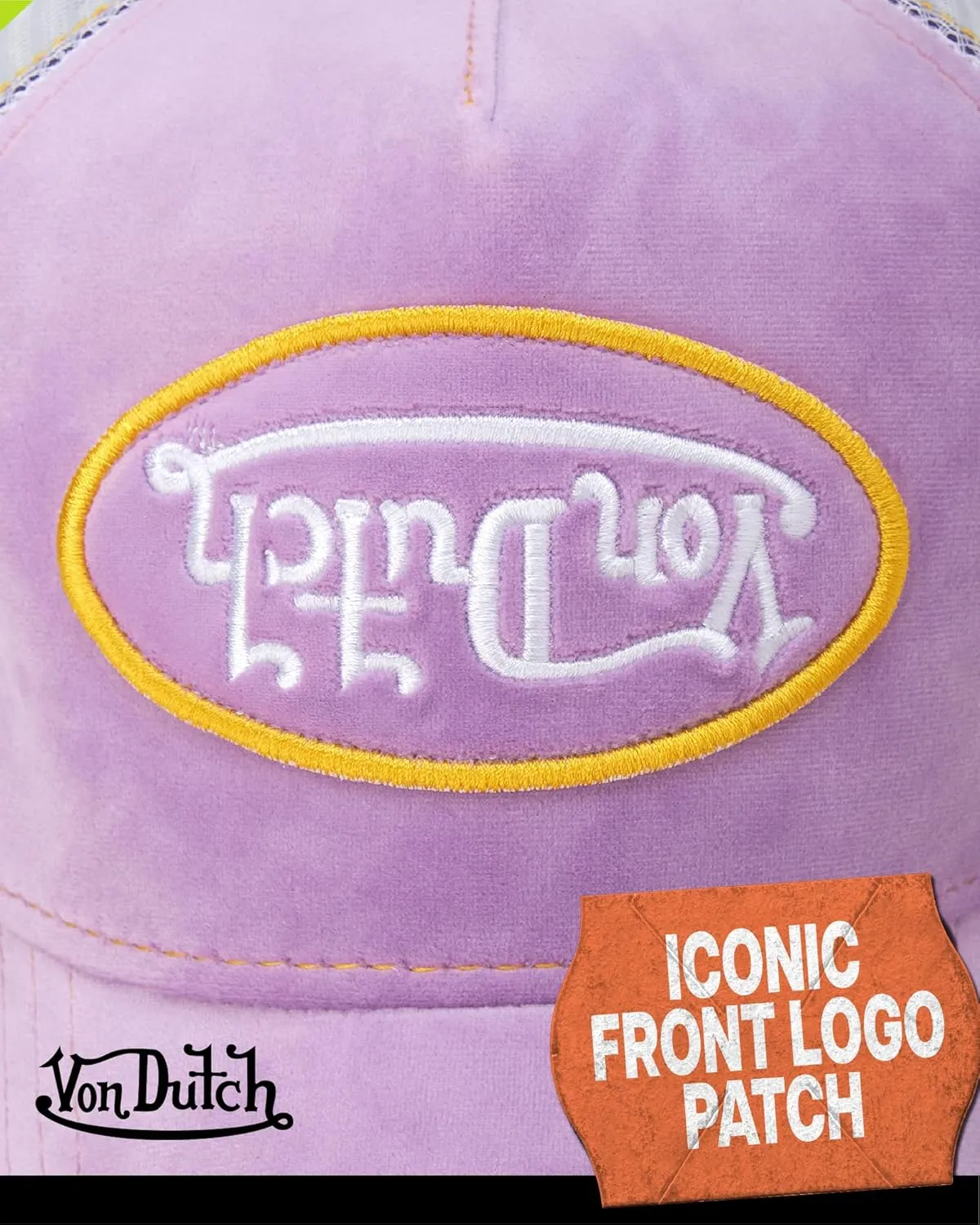 Von Dutch Unisex Trucker Hat - Plush Curved Bill Mesh Back Retro Classic Adjustable Snapback Baseball Cap for Men and Women