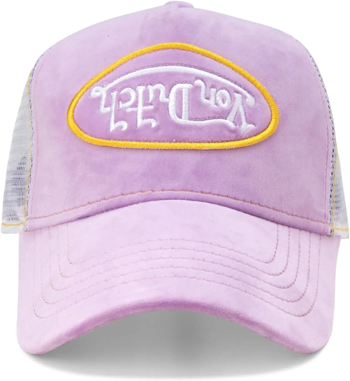 Von Dutch Unisex Trucker Hat - Plush Curved Bill Mesh Back Retro Classic Adjustable Snapback Baseball Cap for Men and Women