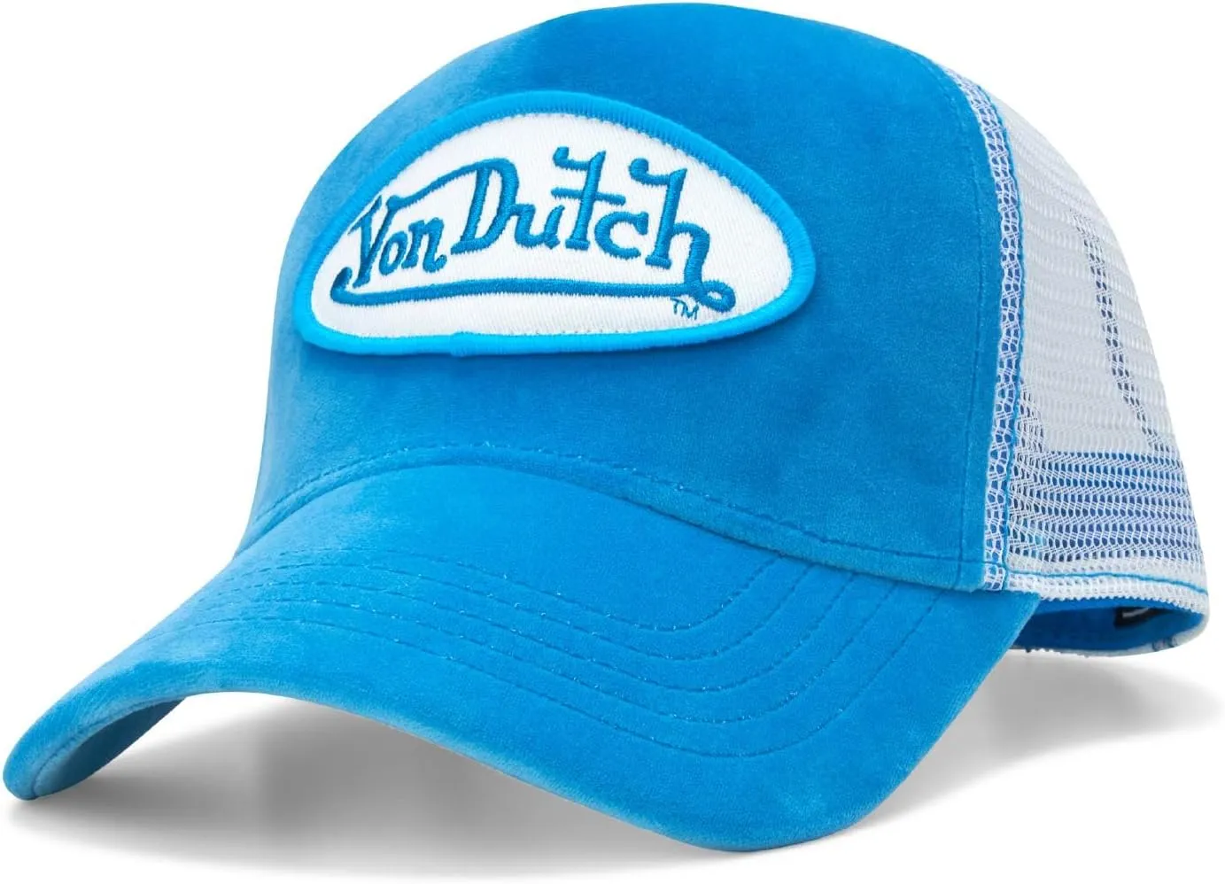 Von Dutch Unisex Trucker Hat - Plush Curved Bill Mesh Back Retro Classic Adjustable Snapback Baseball Cap for Men and Women