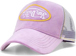 Von Dutch Unisex Trucker Hat - Plush Curved Bill Mesh Back Retro Classic Adjustable Snapback Baseball Cap for Men and Women