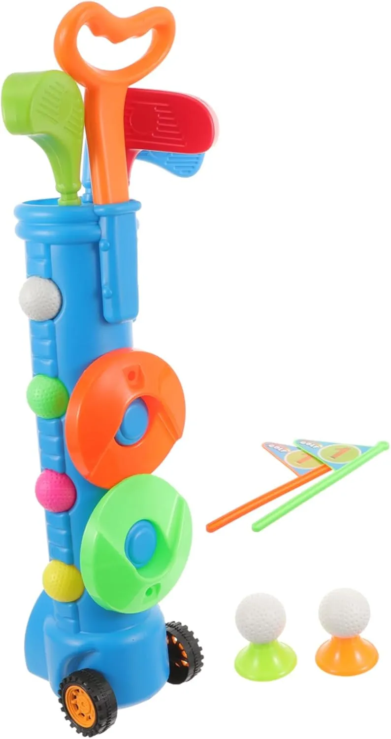 Wakauto 1set Boy Girl Golf Set Golf for Boy Girl Outdoor Sports Toy for Boys and Girls Promotes Coordination and Imagination Lightweight and Portable Fun for Ages