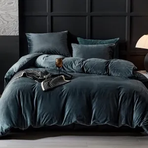 WARMDERN Dark Grey Flannel Velvet Duvet Cover King Size Duvet Cover Bedding Sets, 3pcs Ultra Soft Luxury Textured Modern Crystal Velvet Duvet Covers with Zipper Closure(Dark Grey, King)