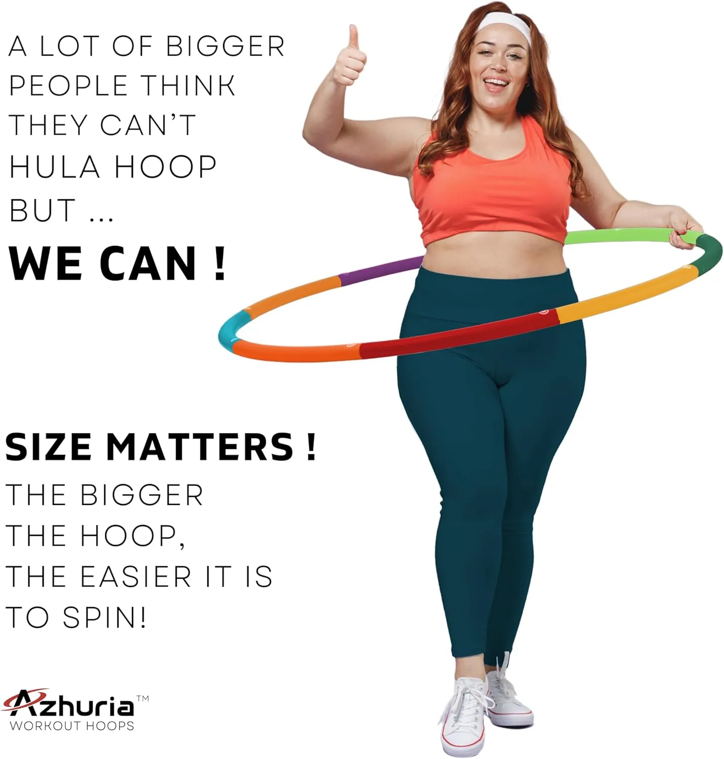 Weighted Hula Hoop Plus Size | 3.2lb Weight, 43in Diameter | Extra Large Hula Hoop for Adults Weight Loss | Easy to Spin, Soft Padding | Exercise Hoop for Beginners & Advanced Hoopers