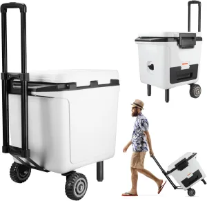 WEIGUZC Cooler Wheels Kit for Ninja FrostVault 30qt/50qt Hard Cooler - 5 Inch Wheels & Retractable Handle - Heavy Duty Cooler Accessories for Camping & Beach