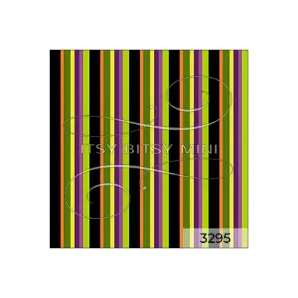 Wide Green Halloween Stripe - Dollhouse Wallpaper