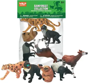 Wild Republic Polybag Rainforest, Five Species of Rainforest Animals, Gift for Kids, Great for Interactive Play