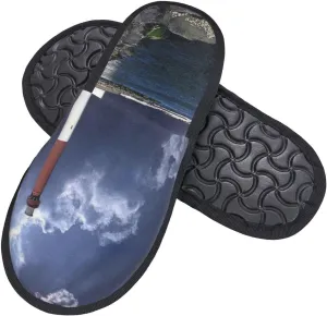 Winter House Shoes Fluffy Slippers Barnegat Inlet Lighthouse Warm Indoor House Slippers For Men Women