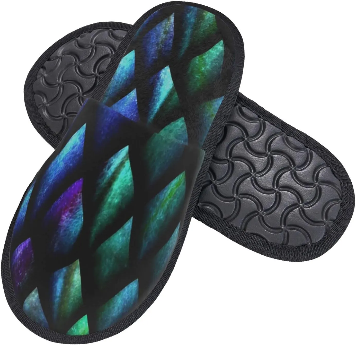 Winter House Shoes Fluffy Slippers Texture Of Dragon Scales Warm Indoor House Slippers For Men Women