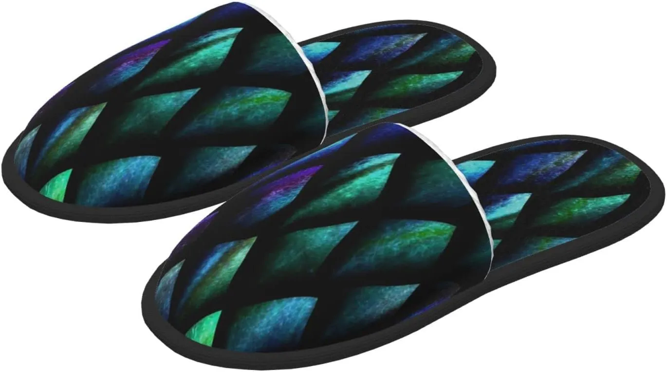 Winter House Shoes Fluffy Slippers Texture Of Dragon Scales Warm Indoor House Slippers For Men Women