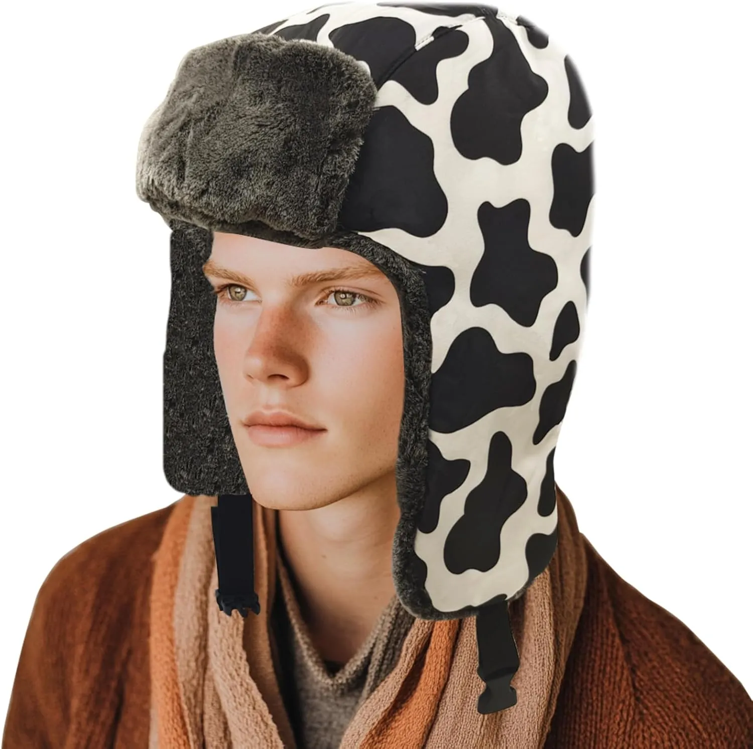 Winter Hunter Hat for Men and Women with Buttons for Cold Weather Warm Aviator Hat