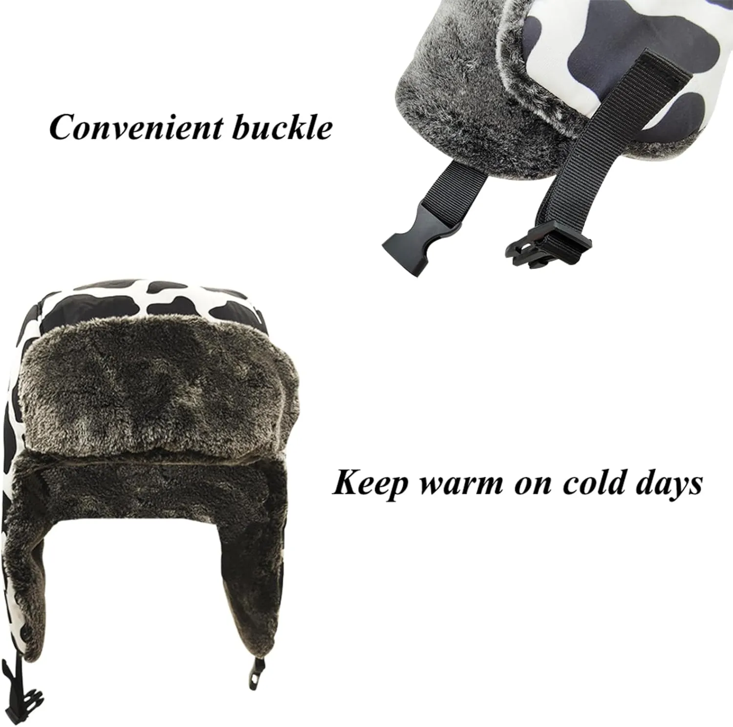 Winter Hunter Hat for Men and Women with Buttons for Cold Weather Warm Aviator Hat