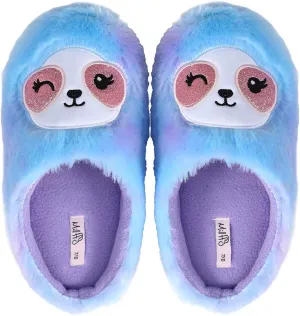 Womens Cozy Slippers for Girls & Kids - Fluffy Sloth Slippers for House