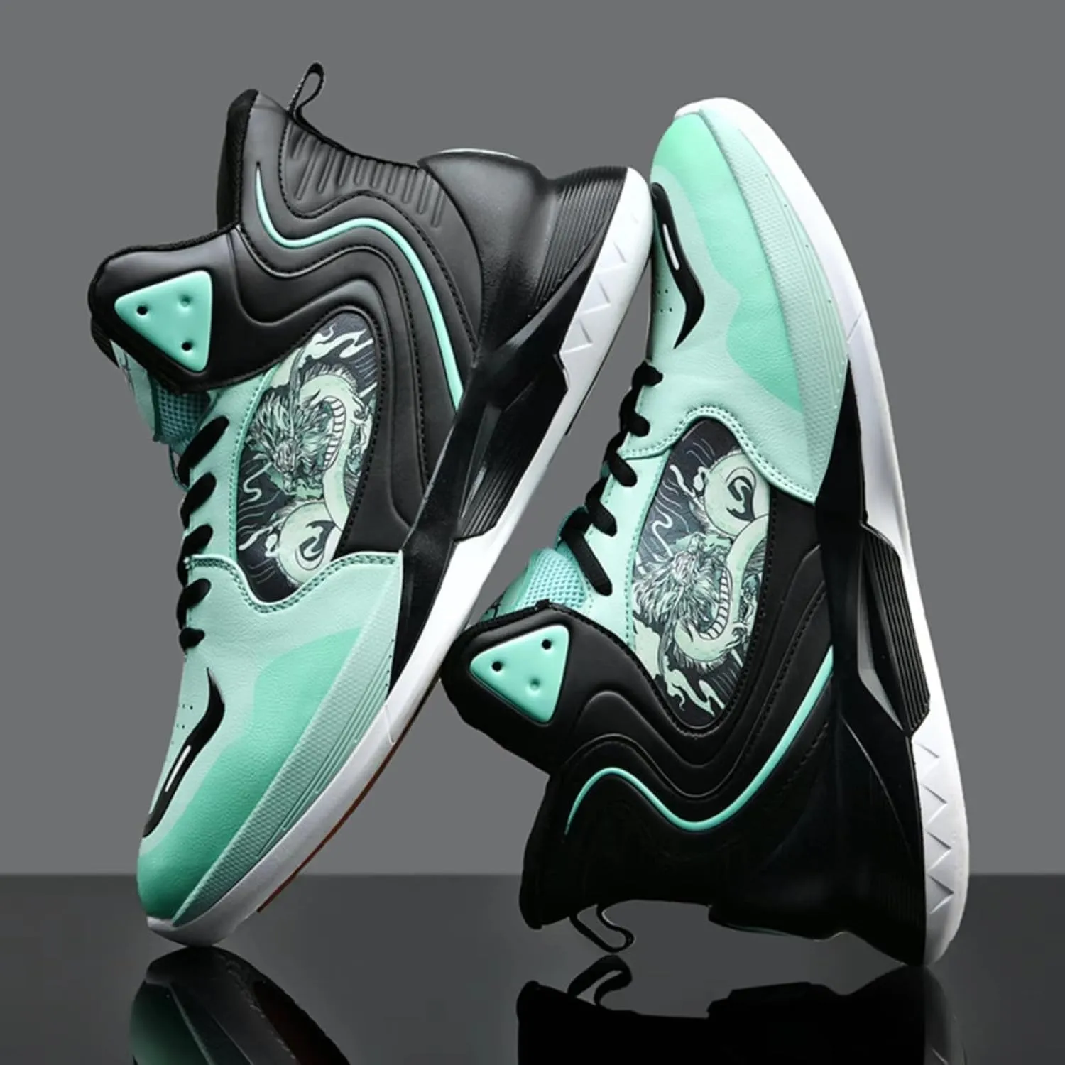 Womens High Top Chinese Stylish Basketball Shoes Comfortable Lace Up Athletic Sports Running Sneakers Non-Slip Soft Tennis Walking Shoes