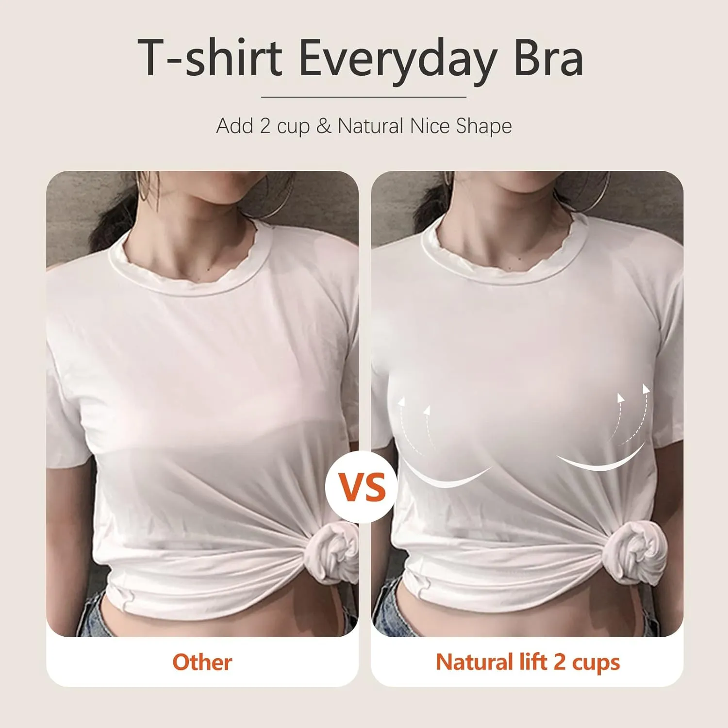 Women's Push Up Bra Add 2 Cup Sizes Super Deep V Plunge Padded Bra Comfort Support Underwire Back Smoothing Bras