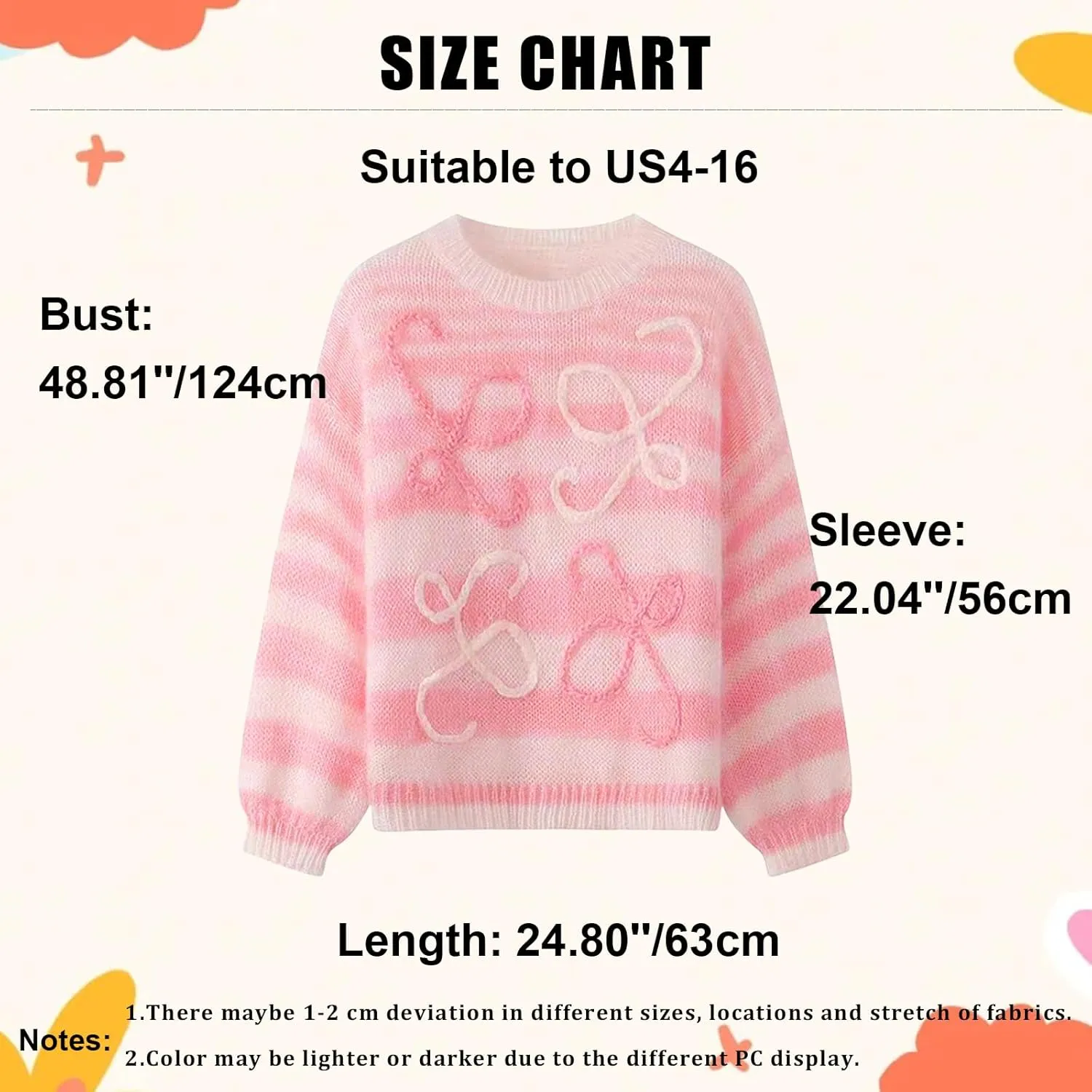 Women's Rainbow Striped Fluffy Sweater Pullover Oversized Long Sleeve Fall Casual Loose Chunky Knit Jumpers Tops