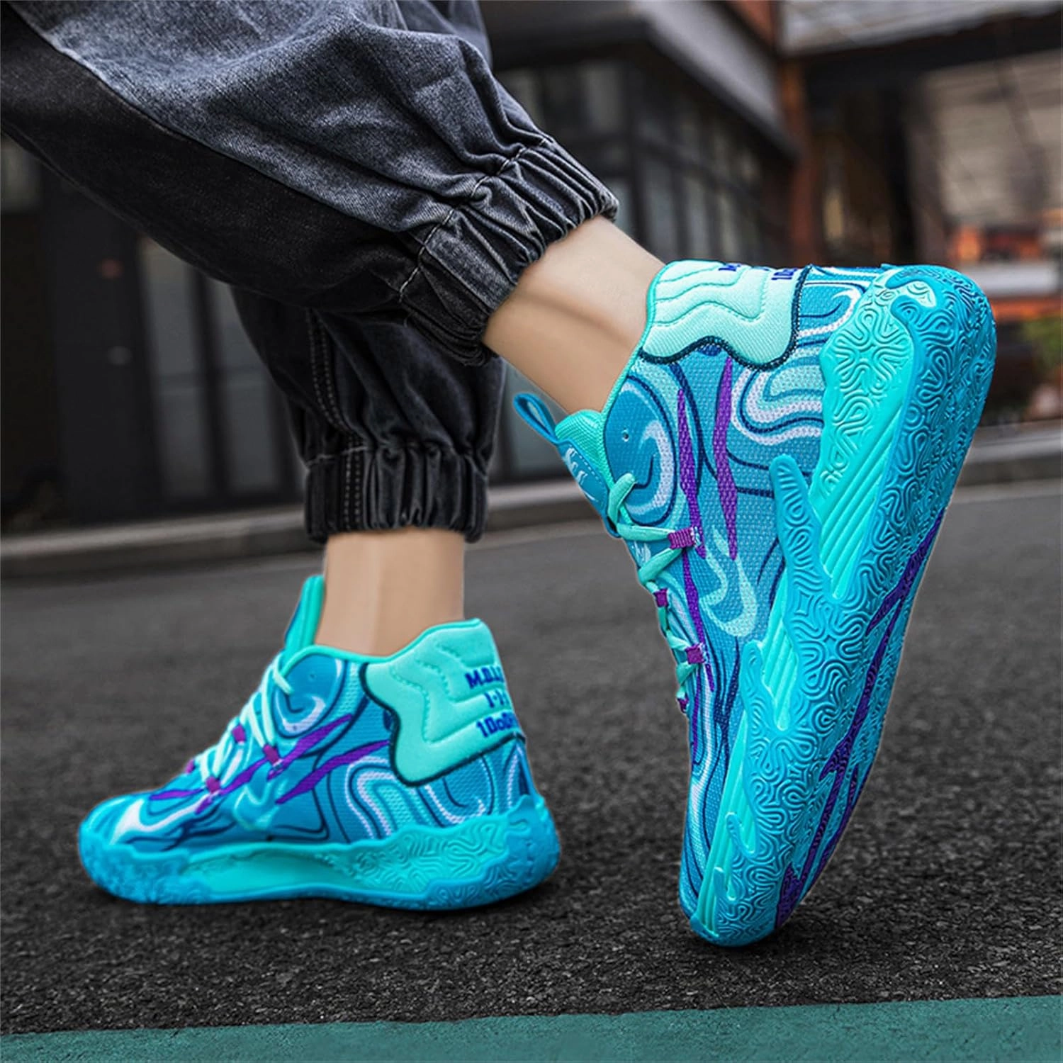 Womens Lightweight Lace Up High Top Fashion Basketball Shoes Soft Non-Slip Running Tennis Volleyball Sneakers Classic Sports Shoes
