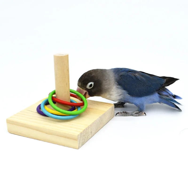 Wooden and Acrylic Ring Toy for Parrots