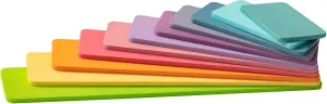 Wooden Pastel Rainbow Building Board, 11 Pcs Rectangle Slats, Wooden Rainbow Stacking Toy, Learning Creative Thinking Toy