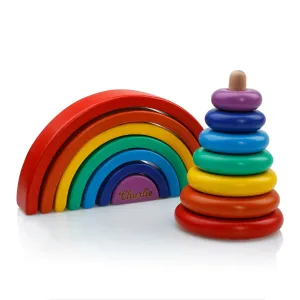 Wooden Stacking Pyramid, Wooden Rainbow Toy, Montessori Toys, Sensory Toy, Nursery Decor, Christmas Gift for Toddlers