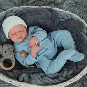 WOOROY Lifelike Reborn Baby Dolls- 18 Inch Silicone Baby Boy, Realistic Full Vinyl Body Sleeping Dolls, Poseable Real Life Newborn Realborn Birthday Gift Toy with Doll Accessories for Kids 3 