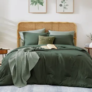 WRENSONGE King Comforter Set, 7 Pieces Deep Forest Soft Bed in a Bag King with Fitted Sheet, Flat Sheet, 2 Pillow Shams, and 2 Pillowcases- Warm Bedding Set for All Season