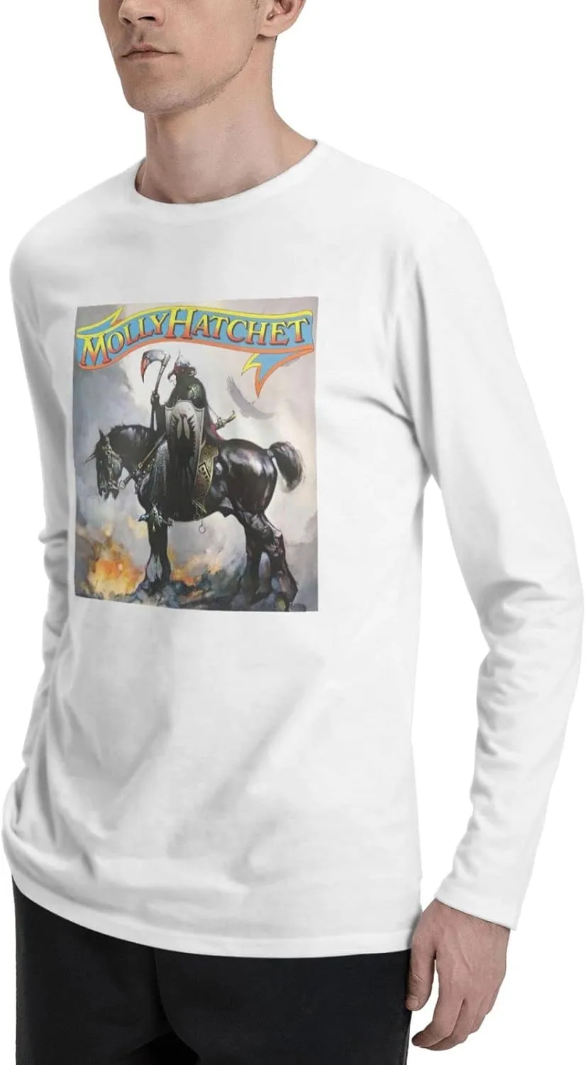 XENITE Molly Music and Hatchet Men's Long Sleeve Crewneck T-Shirts Base Layer Shirt Gym Athletic Tee Black