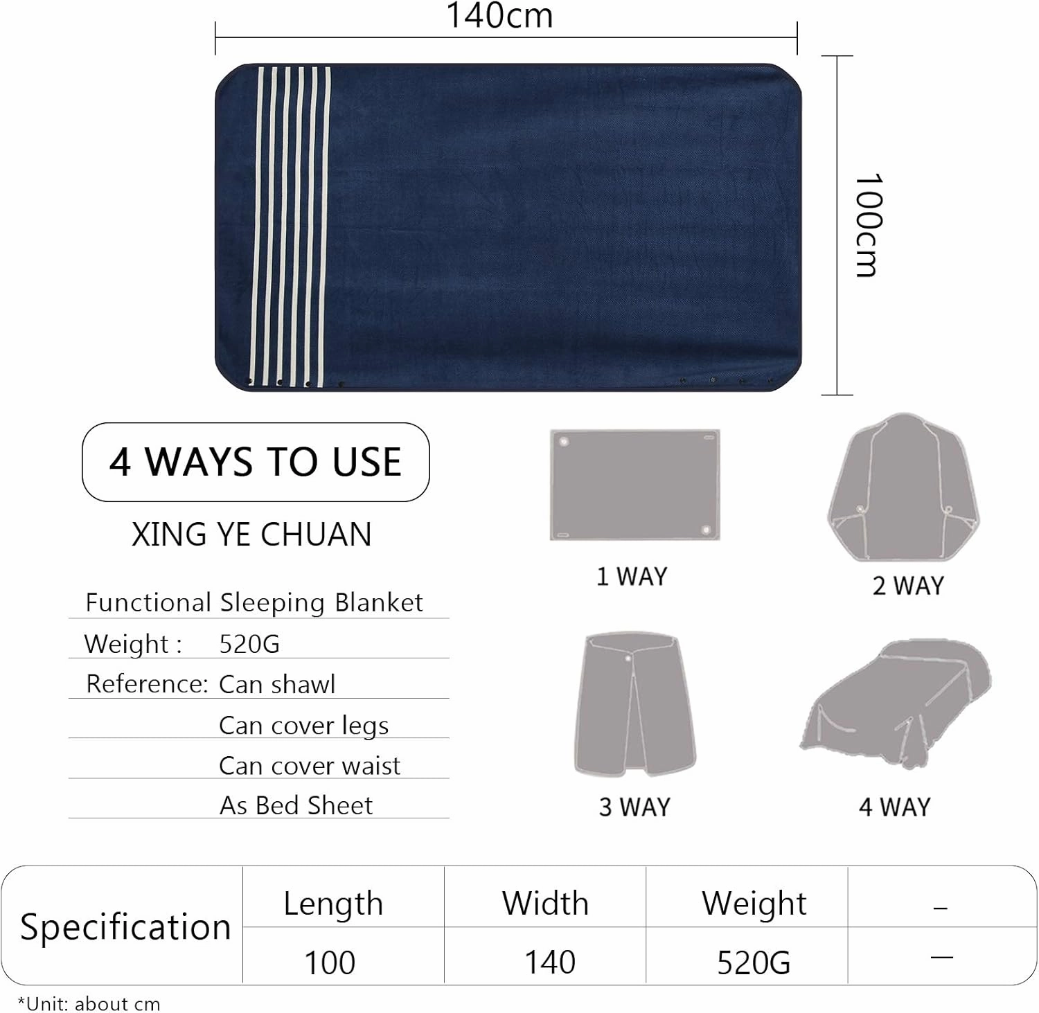 XING YE CHUAN Fleece Wearable Blanket, Comfy Poncho Throw with Buttons, Plush Sleeveless Blankets, for Women Cape Wrap Cover…