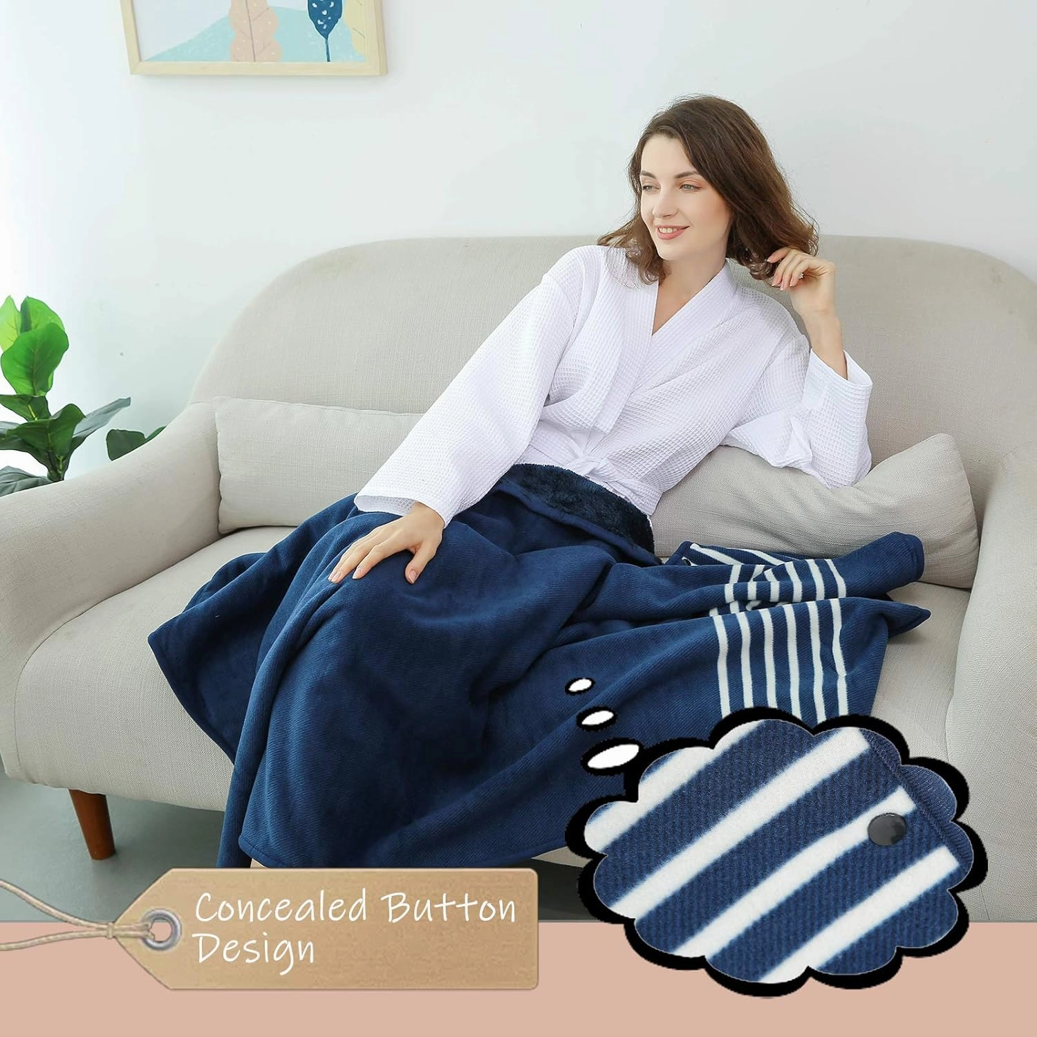XING YE CHUAN Fleece Wearable Blanket, Comfy Poncho Throw with Buttons, Plush Sleeveless Blankets, for Women Cape Wrap Cover…