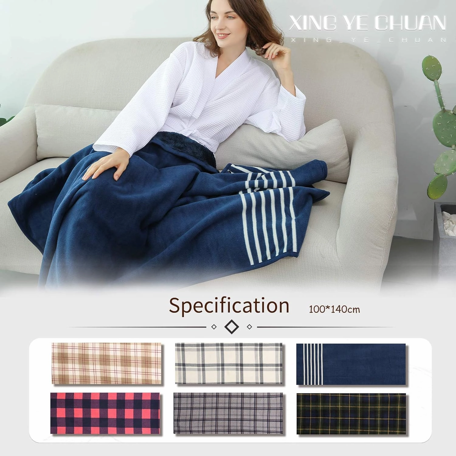 XING YE CHUAN Fleece Wearable Blanket, Comfy Poncho Throw with Buttons, Plush Sleeveless Blankets, for Women Cape Wrap Cover…