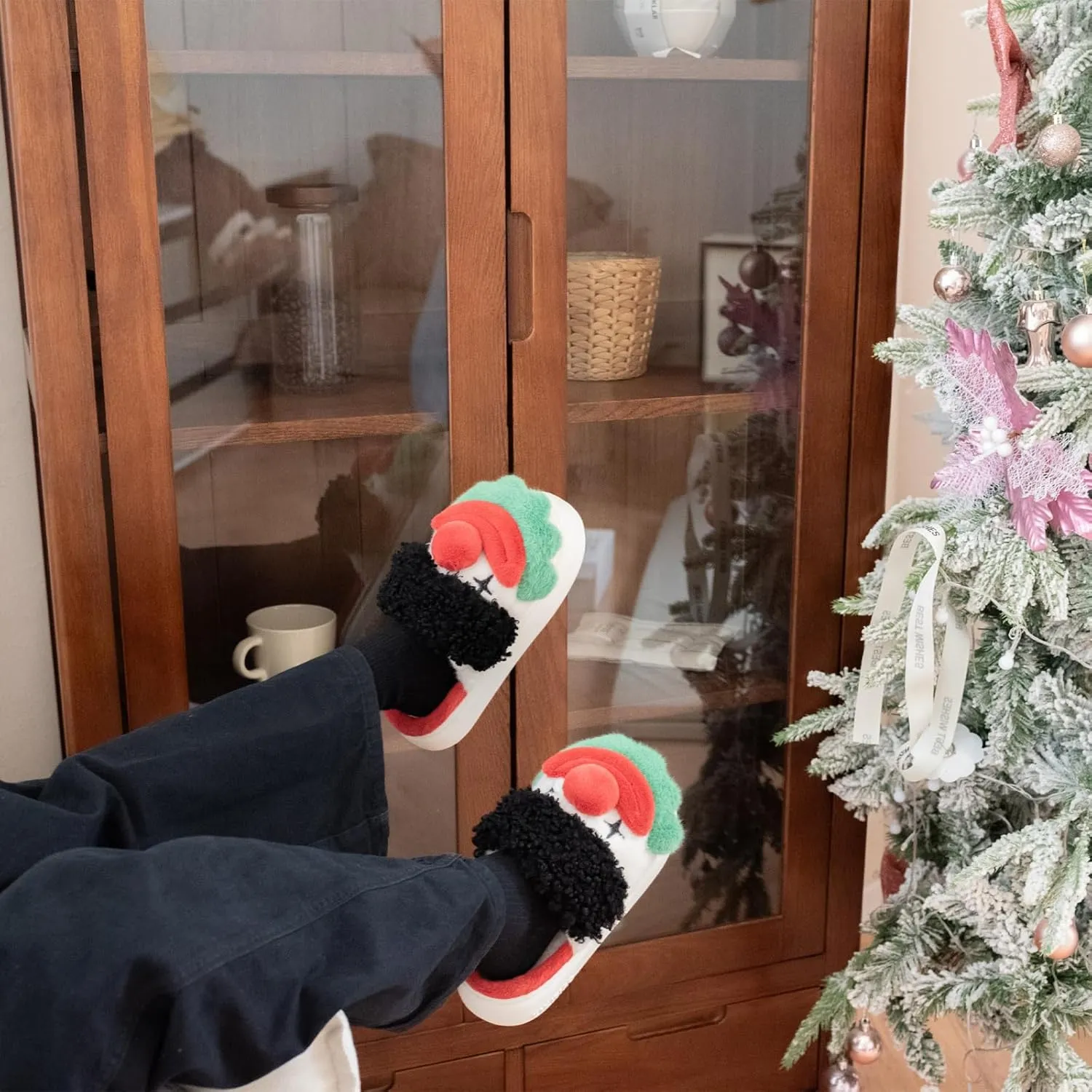 XIXITIAO Slippers For Women,Cow Slippers,Womens Fuzzy Slippers,Cute Animal Cartoon Fluffy Plush House Slippers For Women Men Indoor