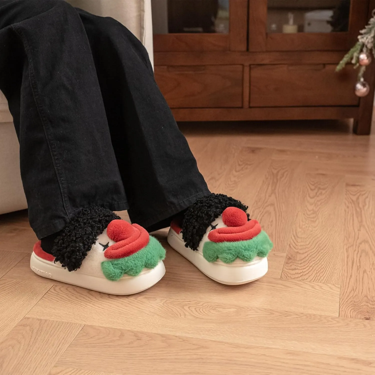 XIXITIAO Slippers For Women,Cow Slippers,Womens Fuzzy Slippers,Cute Animal Cartoon Fluffy Plush House Slippers For Women Men Indoor