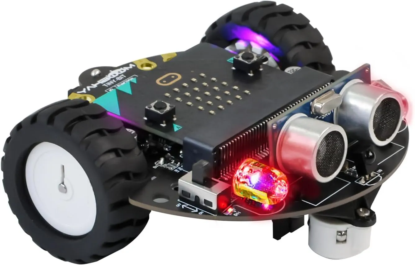 Yahboom Micro:bit DIY Coding Science Building Kit Smart Toys Car Robotic Kit Learning Educational STEM Projects for Kids Ages 8-12（Without Microbit）
