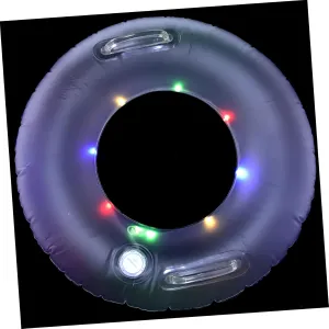 Yardwe Luminous Swim Ring Inflatable Pool Tube Toy for Adults Boys and Girls PVC Led Floating Ring