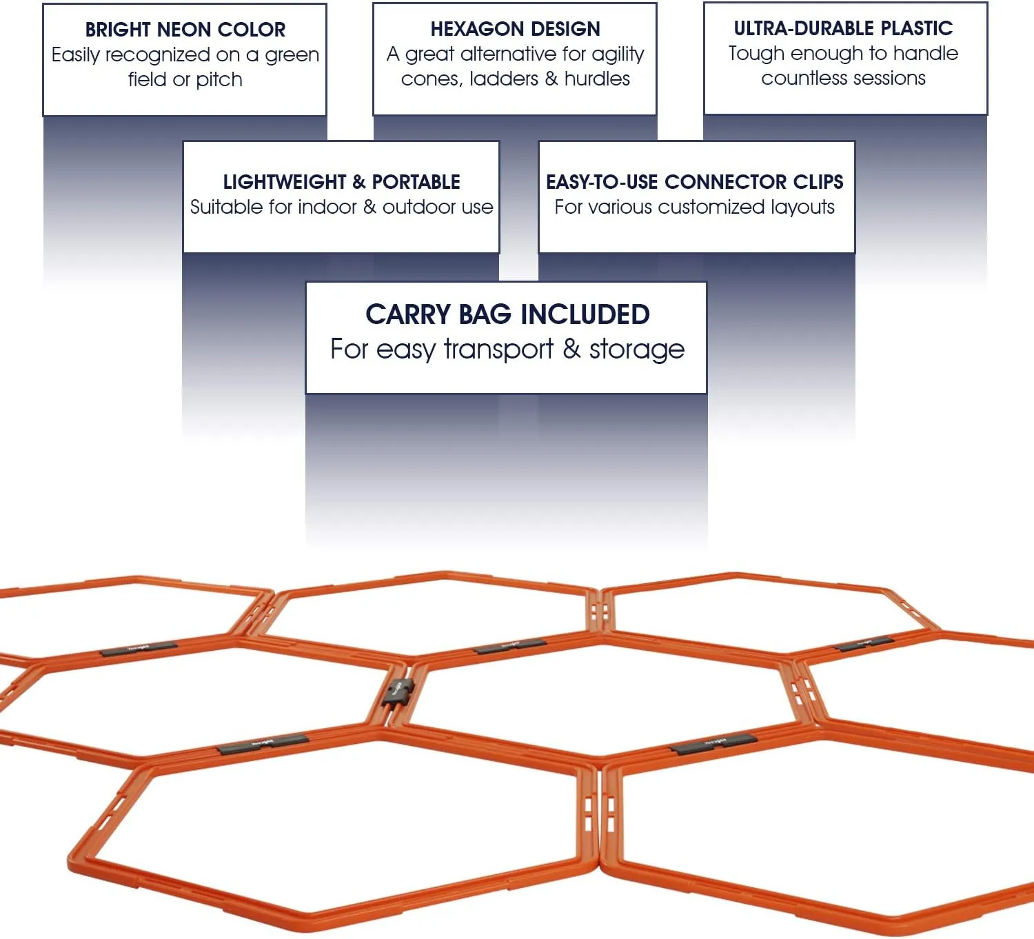 Yes4All Hex Agility Rings/Speed Rings with Carrying Bag – Hexagon Rings, Agility Hurdles for Agility Footwork Training