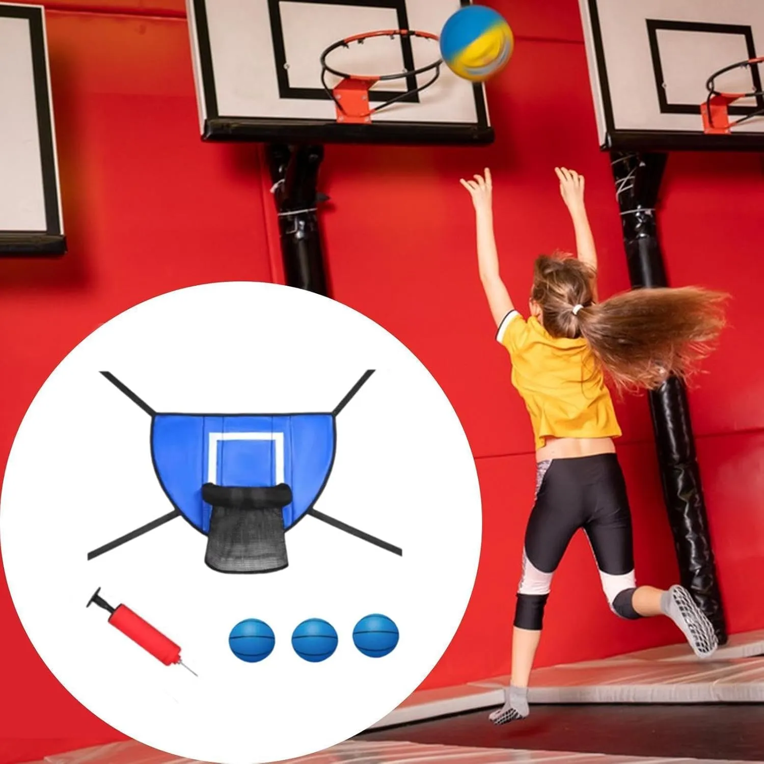 YIJU Trampoline Basketball Hoop Attachment Set, Universal Basketball Goal Trampoline Accessories, Lightweight Baseboard