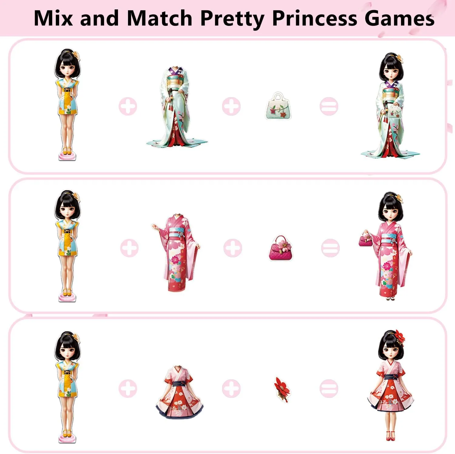 Yuzee Paper Dolls Stickers - Magnetic Dress Up Dolls for Girls - Toddler Travel Toys - 1 Paper Doll and 33 Clothing Accessories with 3D Magnetic Game Scene, Foster Creativity and Imagination