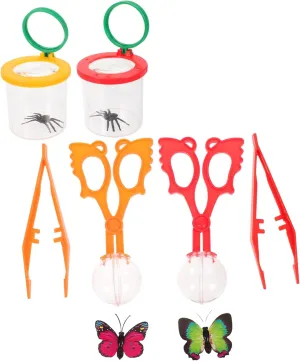Zerodeko Boys and Girls's Insect Adventure Kit Colorful Magnifying Boxes Jars Insect Viewer Perfect for Nature Exploration Style