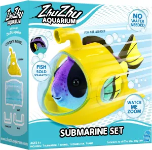 Zhu Zhu Pets | Zhu Zhu Aquarium Submarine Playset (Fish Sold Separately) | Electronic Pets | Ages 4 , Blue