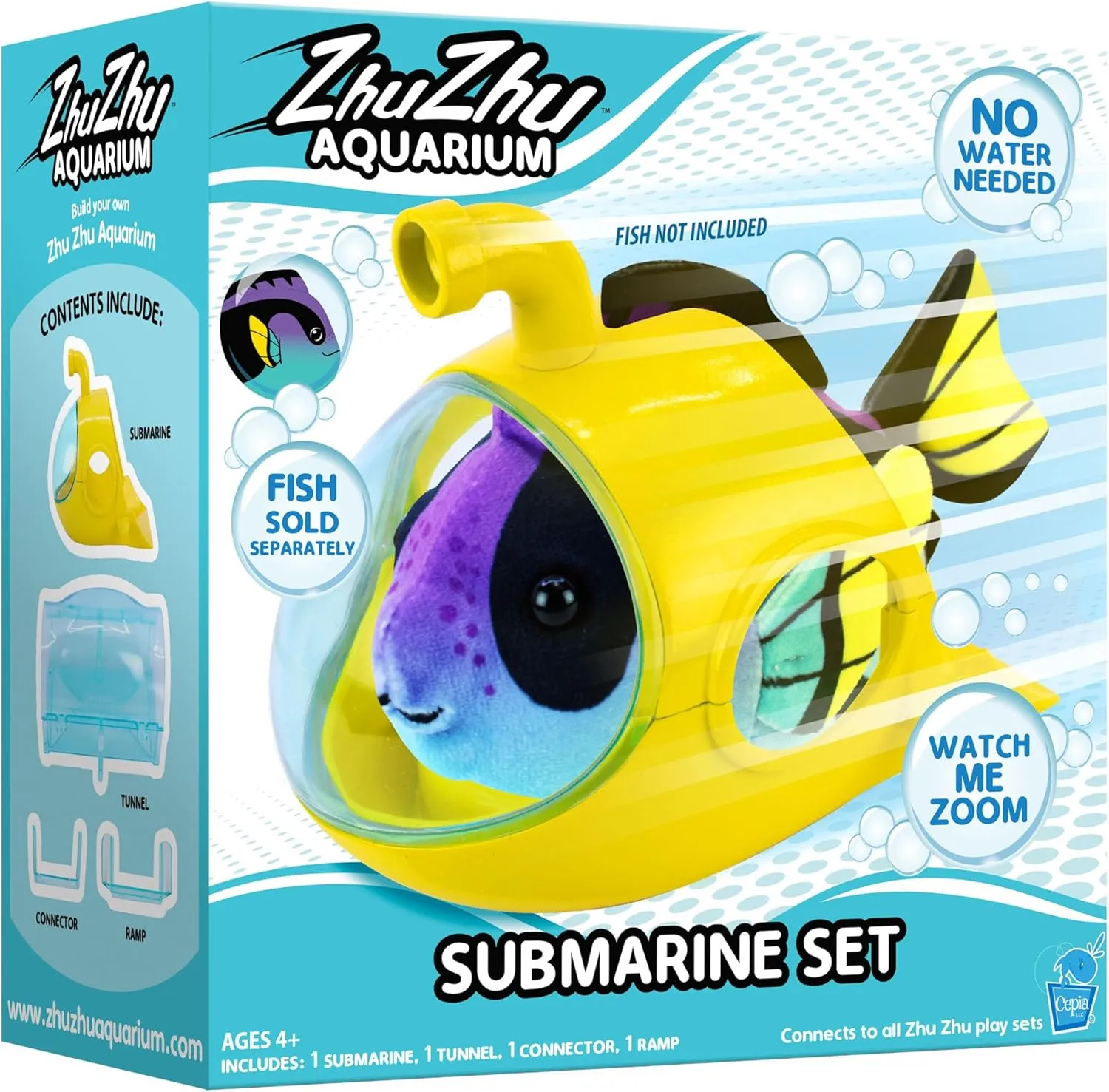 Zhu Zhu Pets | Zhu Zhu Aquarium Submarine Playset (Fish Sold Separately) | Electronic Pets | Ages 4 , Blue