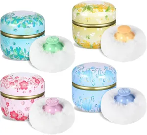 Zopeal Powder Case Puff Kit Powder Puff Case for Body Cosmetic Container Dusting Soft for Baby and Women Travel Home Face Body Box(8 Pcs)